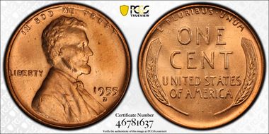 1955-D 1C MS65RD