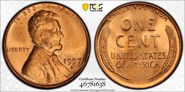 1957-D 1C MS66RD