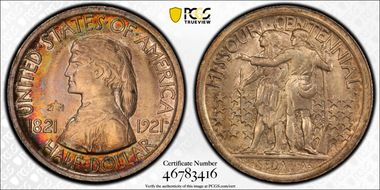 1921 50C Missouri, 2*4 MS65+