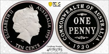 1999 10C 1930 1d Ag PR69DCAM