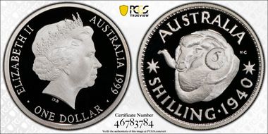 1999 $1 1940 Shil Ag PR70DCAM
