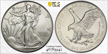 2022 $1 Silver Eagle First Strike MS70