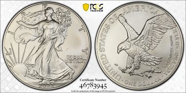 2022 $1 Silver Eagle First Strike MS68