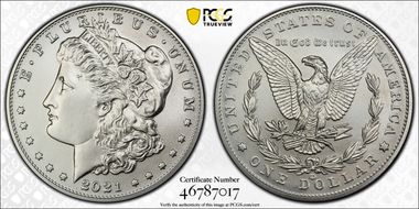 2021-CC Privy $1 Morgan Dollar 100th Anniversary First Strike MS69