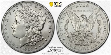 2021-CC Privy $1 Morgan Dollar 100th Anniversary First Strike MS69