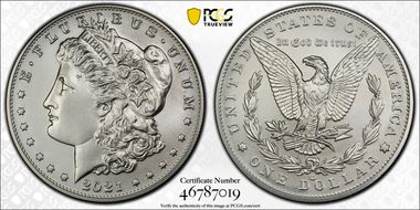 2021-CC Privy $1 Morgan Dollar 100th Anniversary First Strike MS70