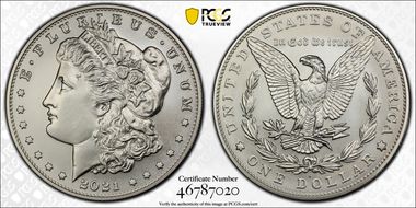 2021-S $1 Morgan Dollar 100th Anniversary First Strike MS70