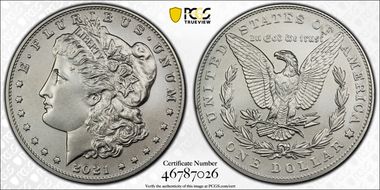 2021 $1 Morgan Dollar 100th Anniversary First Strike MS70