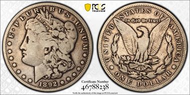 1892-S $1 VG8
