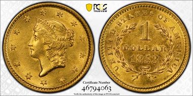 1853 G$1 MS62