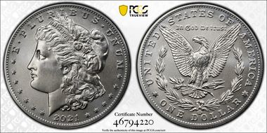 2021-CC Privy $1 Morgan Dollar 100th Anniversary MS70