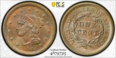 1853 1C MS64BN
