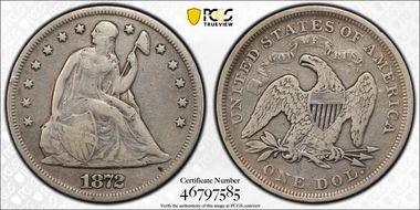 1872 $1 N1