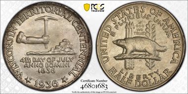 1936 50C Wisconsin MS67