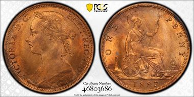 1887 1D S-3954 MS64RB