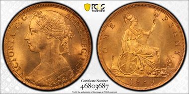 1889 1D S-3954 14 Leaves MS64RD