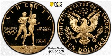 1984-P $10 Olympic PR69DCAM