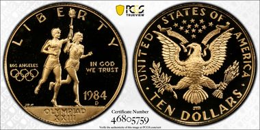 1984-D $10 Olympic PR67DCAM
