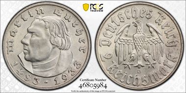 1933-D 2 Mk Luther J-352 MS64