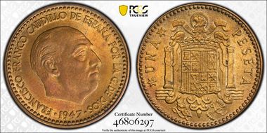 1947 Peseta (1948) MS64