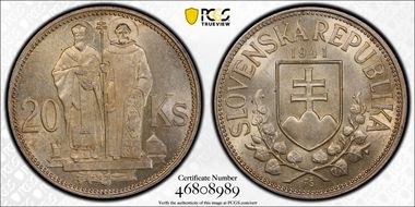 1941 20 Kor KM-7.1  Ag MS64