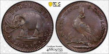 (c.1790) Tk 1/4D DH-1067a Middlesex, Pidcock's MS63BN