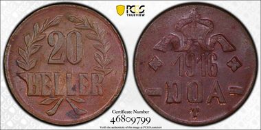 1916-T 20 Hel Copper B/B MS62BN