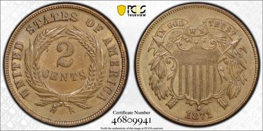 1871 2C MS62BN