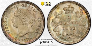 1892 5C ND 1/1 8/8 9/9 MS66