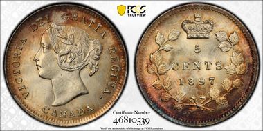 1897 5C Point 1 Small 8 MS64