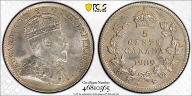 1909 5C Pointed Leaves MS64