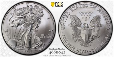 2021 $1 Silver Eagle - Type 1 MS69