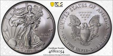 2021 $1 Silver Eagle - Type 1 MS69