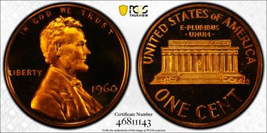 1960 1C Large Date PR69DCAM