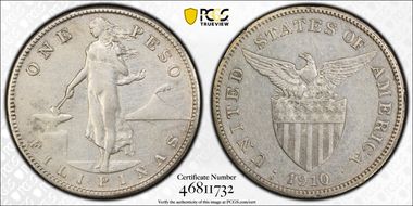 1910-S Peso VF35