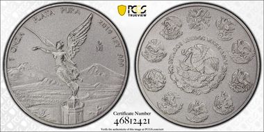 2019-Mo Onza Libertad Ag - Antiqued SP70