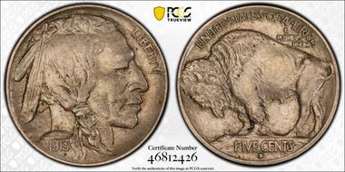 1913-D 5C Type 1 AU58