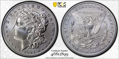 2021-CC Privy $1 Morgan Dollar 100th Anniversary MS69