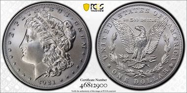 2021 $1 Morgan Dollar 100th Anniversary MS70