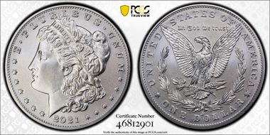 2021-O Privy $1 Morgan Dollar 100th Anniversary MS70