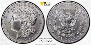 2021-S $1 Morgan Dollar 100th Anniversary MS70