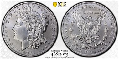 2021-D $1 Morgan Dollar 100th Anniversary MS69