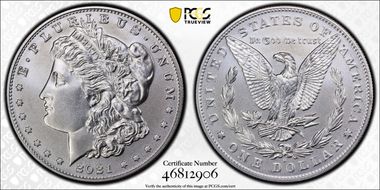 2021-D $1 Morgan Dollar 100th Anniversary MS69