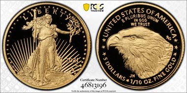 2021-W $5 Gold Eagle - Type 2 PR70DCAM
