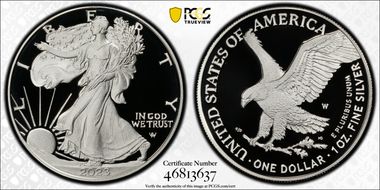 2023-W  $1 Silver Eagle First Strike PR70DCAM