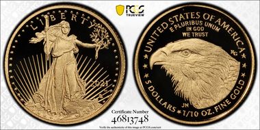 2021-W $5 Gold Eagle - Type 2 PR70DCAM