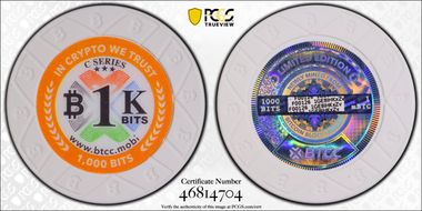 2016 .001 BTC BTCC White 1K Chip Series C MS70