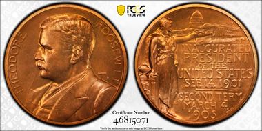 (No Date)-D AE Medal Theodore Roosevelt MS67RD