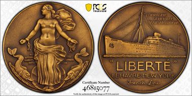 (c.1950) Medal SS Liberté Post-War Refit Matte AE SP63