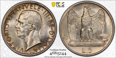 1927-R 5 L **FERT** KM-67.2 MS63